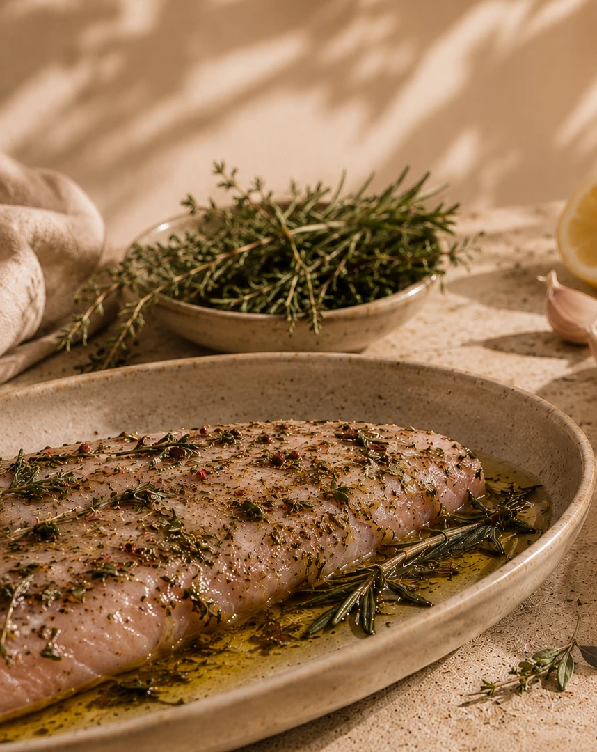 Grillgut mit Marinade bestreichen